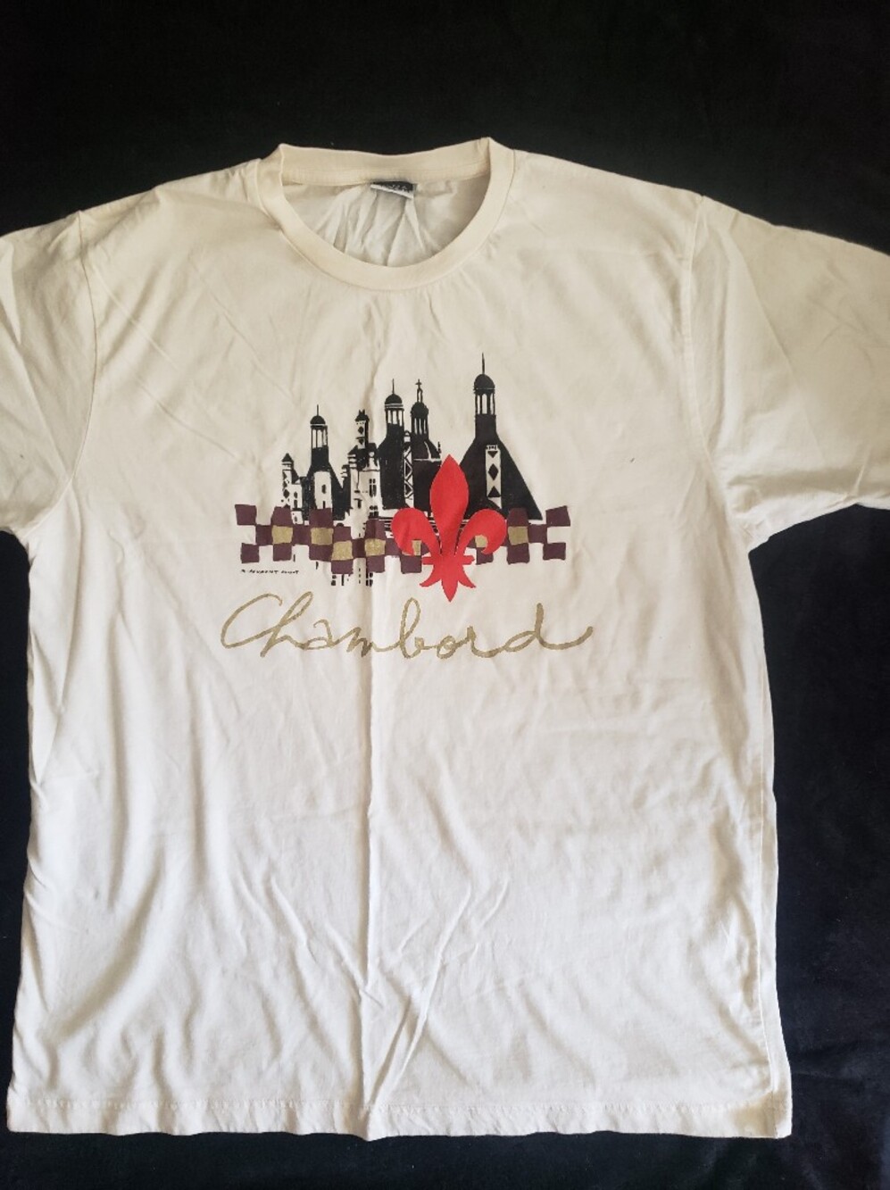 Alma Mater Chateau de Chambord France White Graphic Tshirt XXL